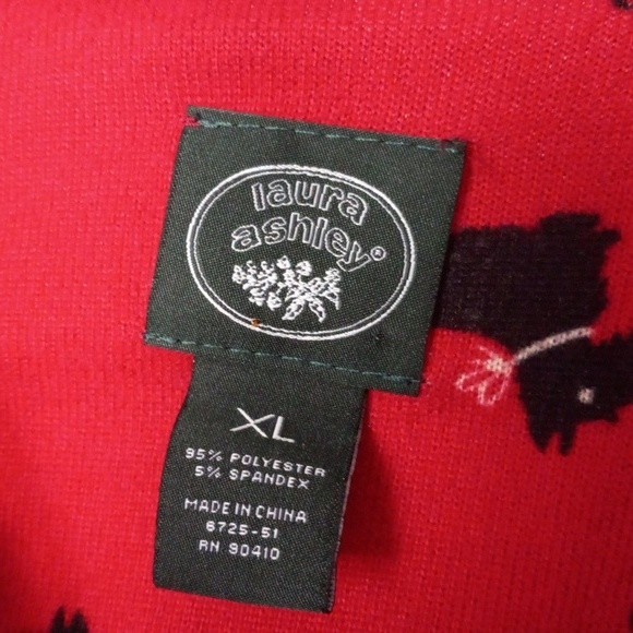 Laura Ashley Pajama Top Womens XL Scottie Dog Cheetah Print Bows Hearts Knit - Picture 4 of 8